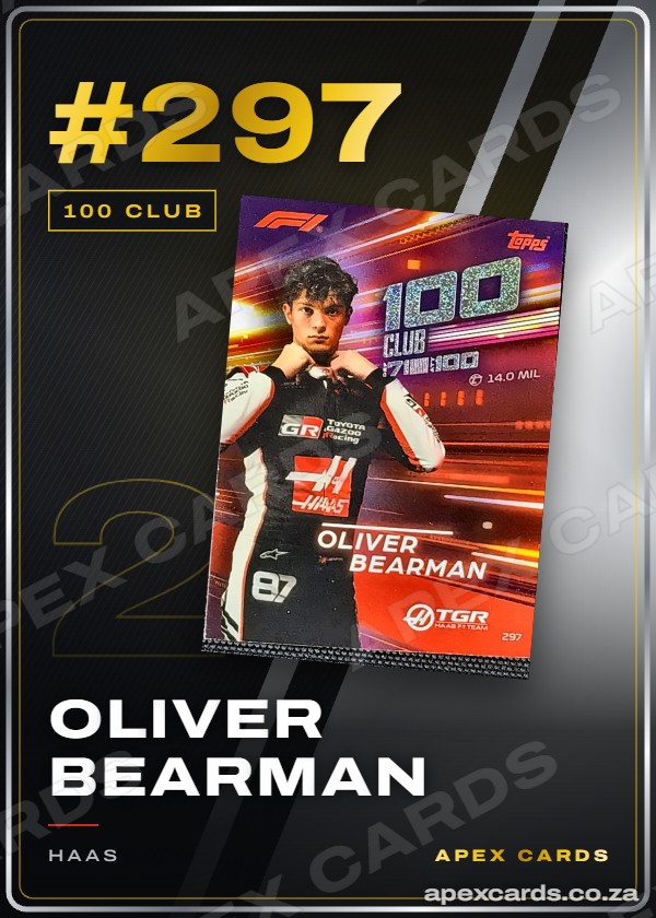 #297 Oliver Bearman — 100 Club – Apex Cards