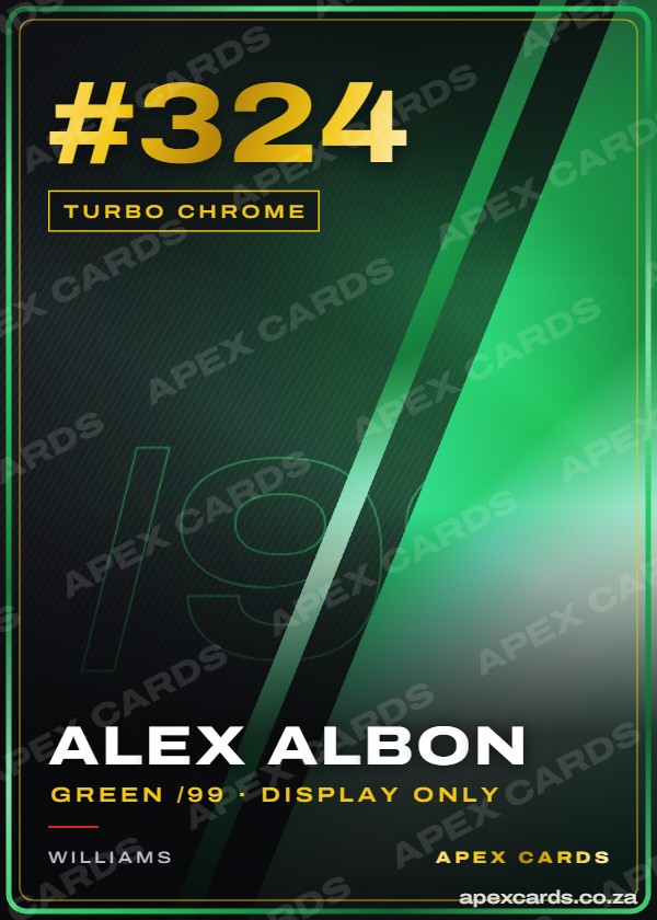 #324 Alex Albon — Turbo Chrome Green /99