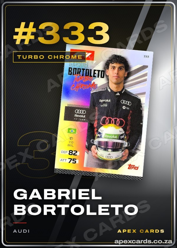 #333 Gabriel Bortoleto — Turbo Chrome — F1 Turbo Attax 2026