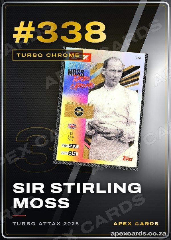 #338 Sir Stirling Moss — Turbo Chrome — F1 Turbo Attax 2026
