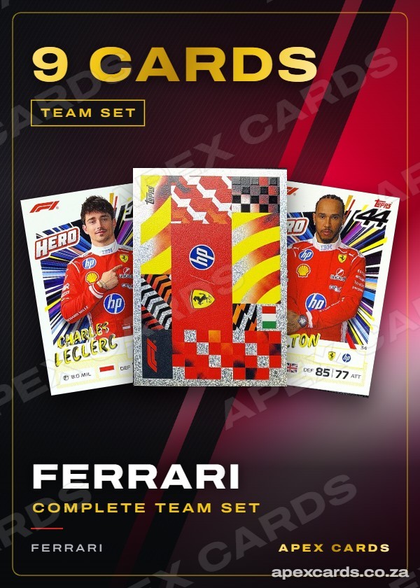 Ferrari team set — 9 cards — F1 Turbo Attax 2026