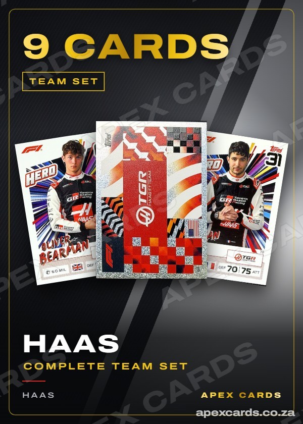 Haas team set — 9 cards — F1 Turbo Attax 2026